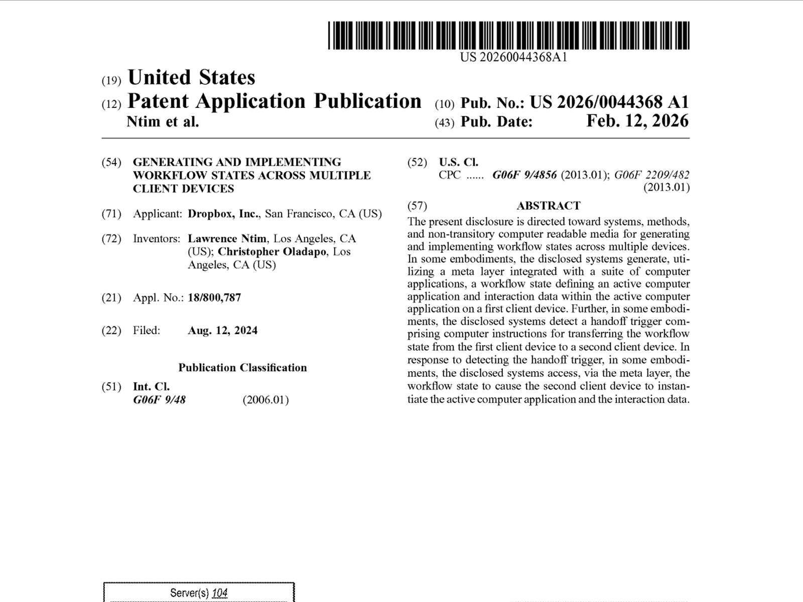 Patent figure — Cross-Device Workflow Handoff